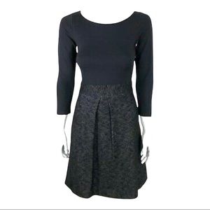 THEORY Front Pleat Dress Grey & Black Size 12